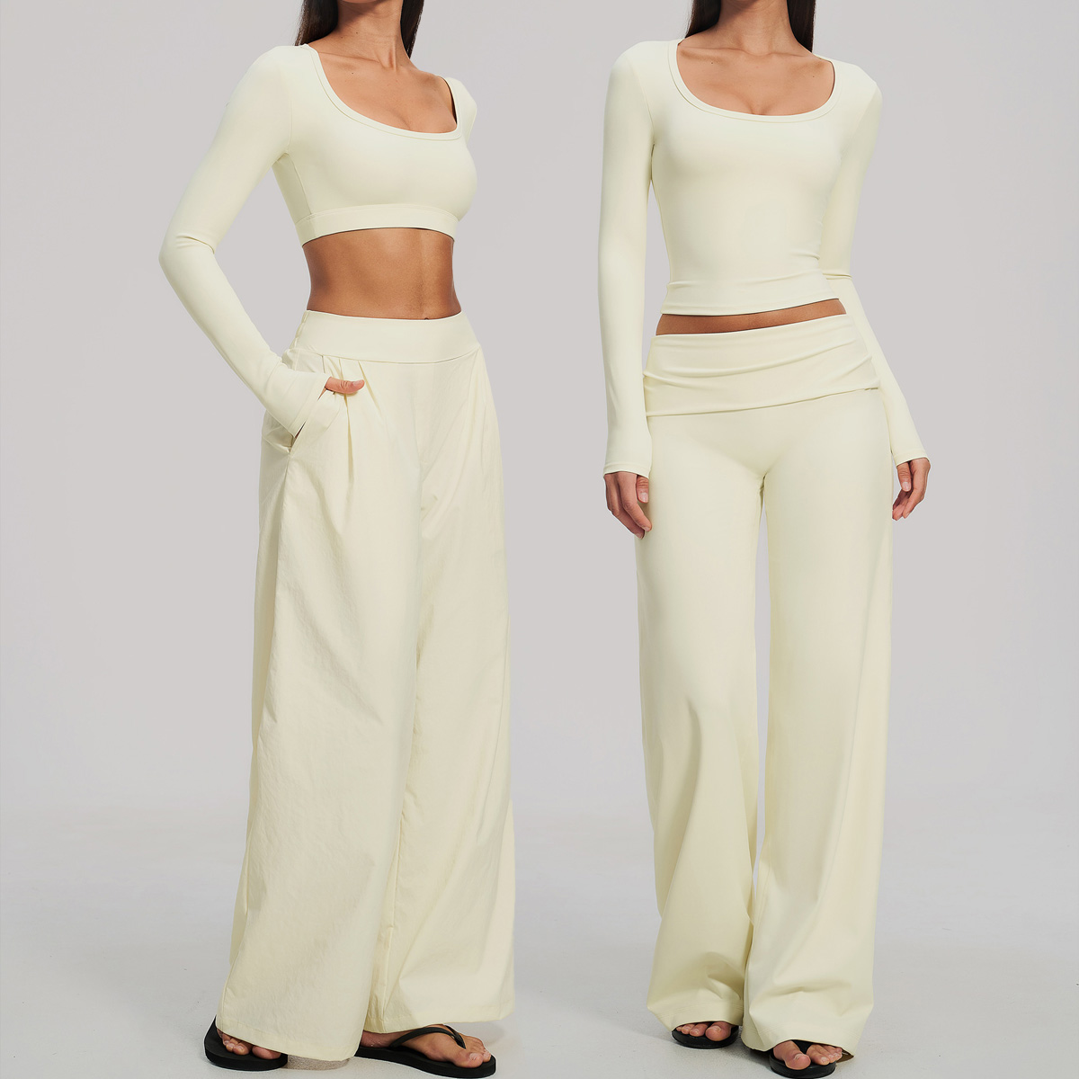 Pilates In Yoga Pants - Sports Set 2Pcs Women's Long Sleeve