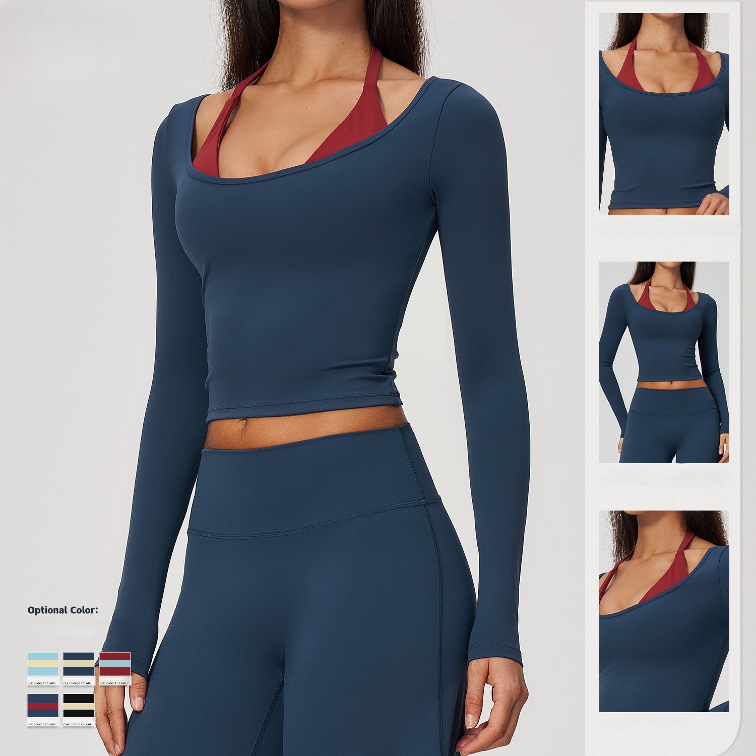 2-in-1 Fake Two Piece Halter Y - Pilates Yoga Top recension och pris